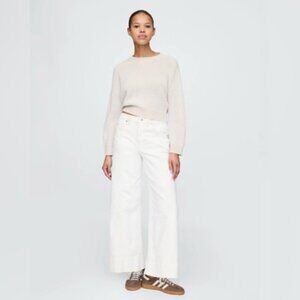 GAP High Rise  Stride Wide-Leg Ankle Jeans White   NWT XL tall